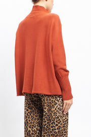Oversized sweater with ribbed collar