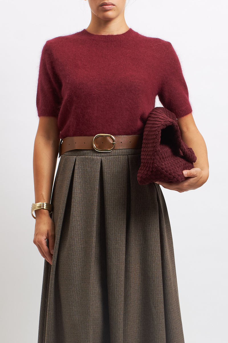 Short-sleeved wool sweater