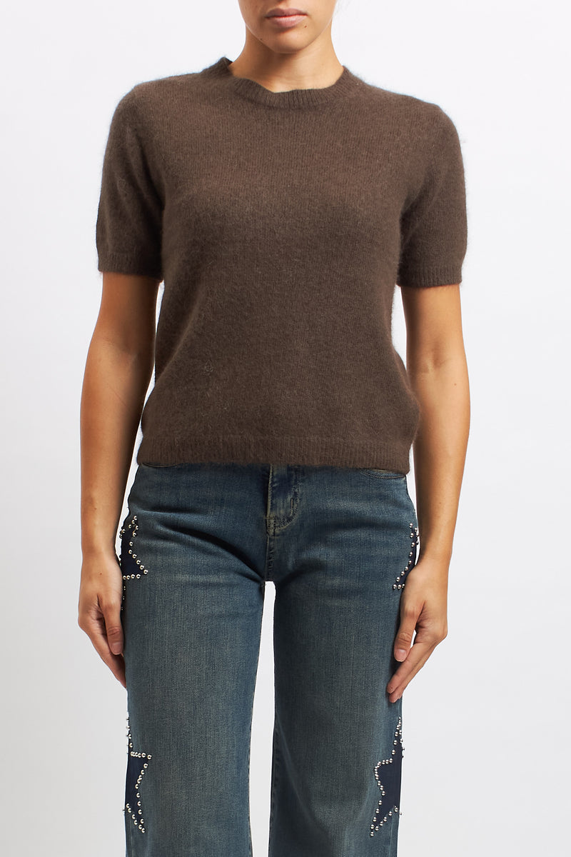 Wool short-sleeve top