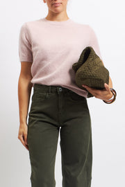 Short-sleeved wool sweater
