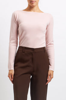 Maglia cropped con scollo a barca