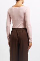 Maglia cropped con scollo a barca
