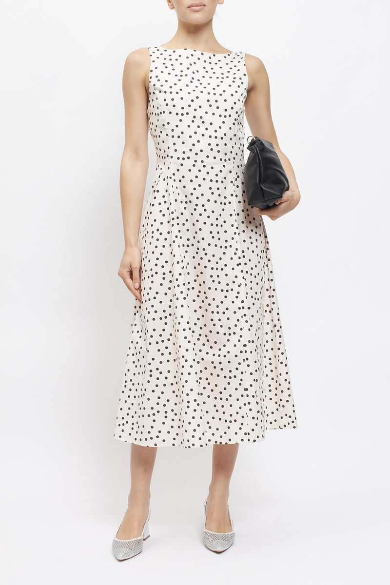 Abito midi con fantasia pois