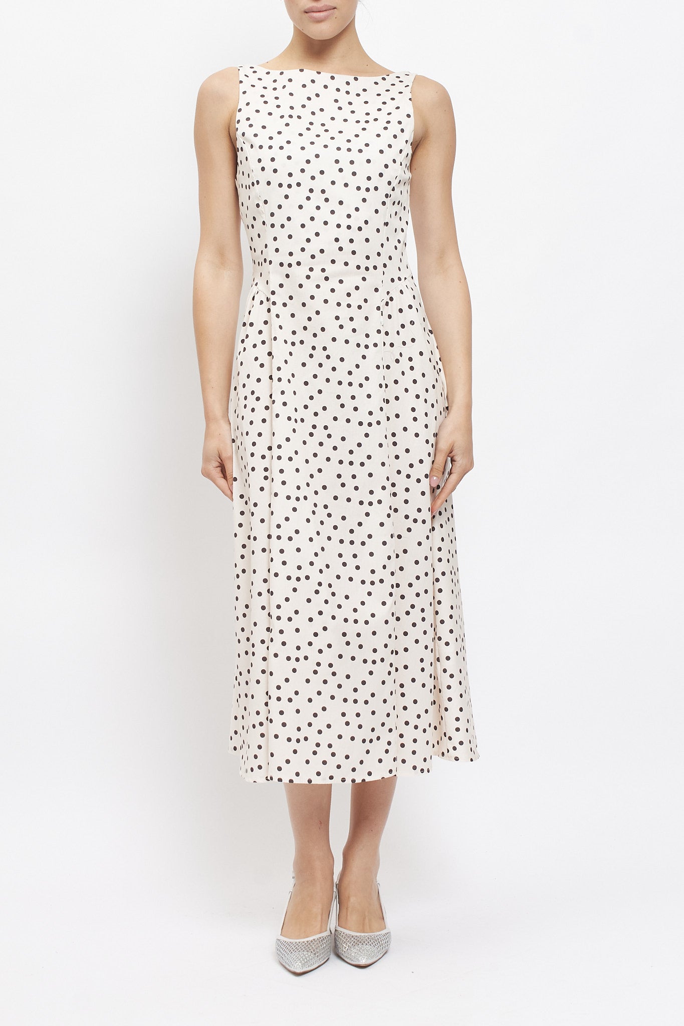 Abito midi con fantasia pois
