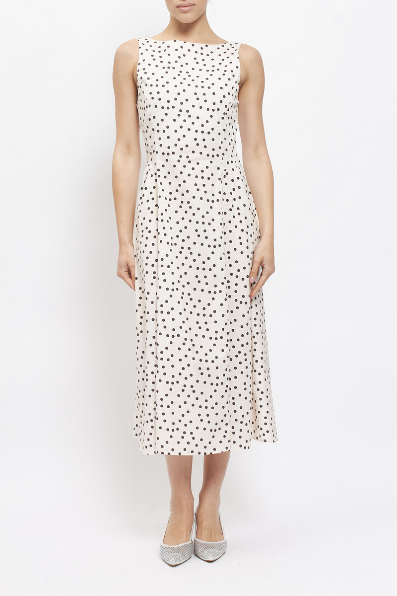 Abito midi con fantasia pois