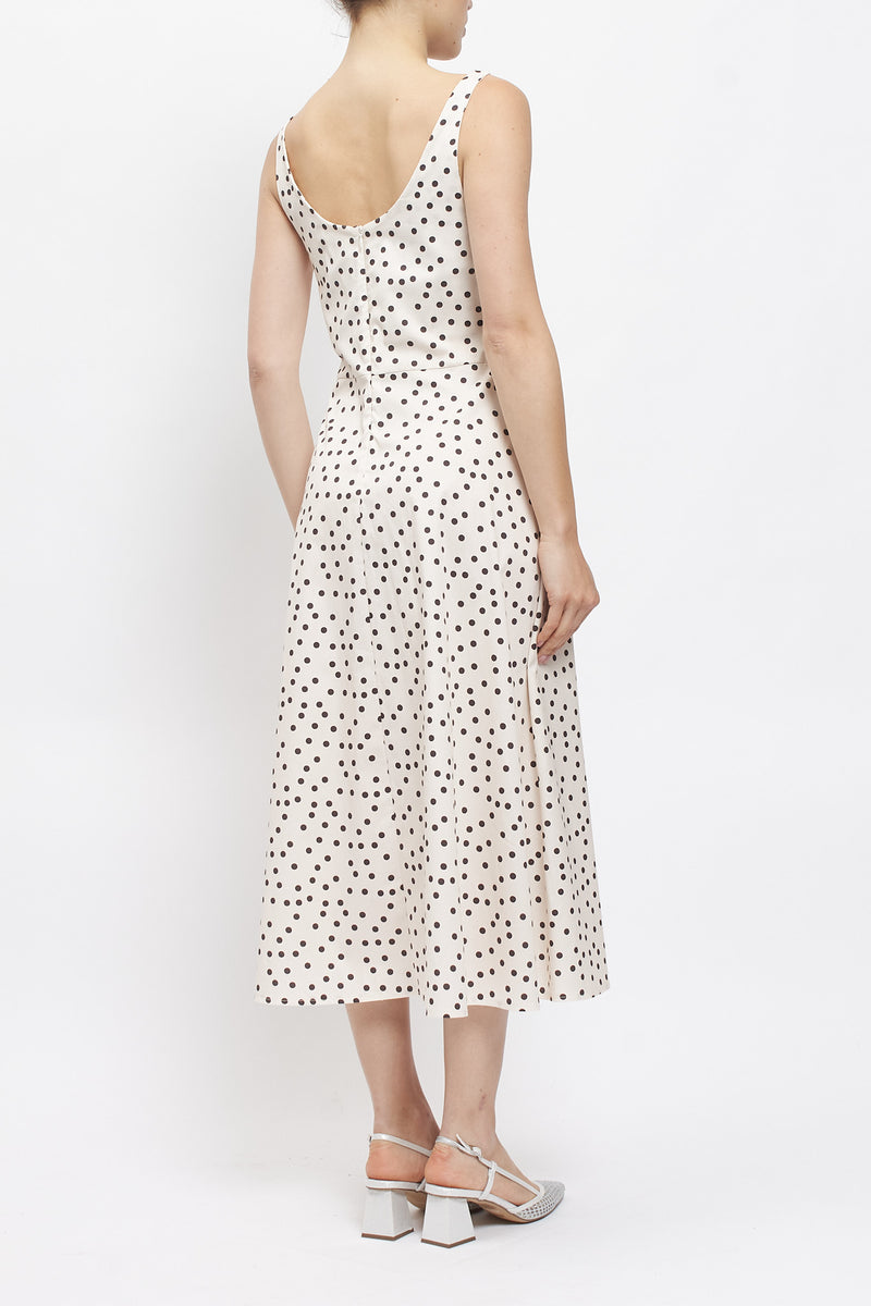 Abito midi con fantasia pois