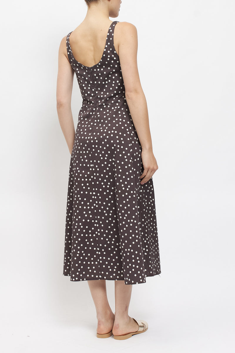 Abito midi con fantasia pois