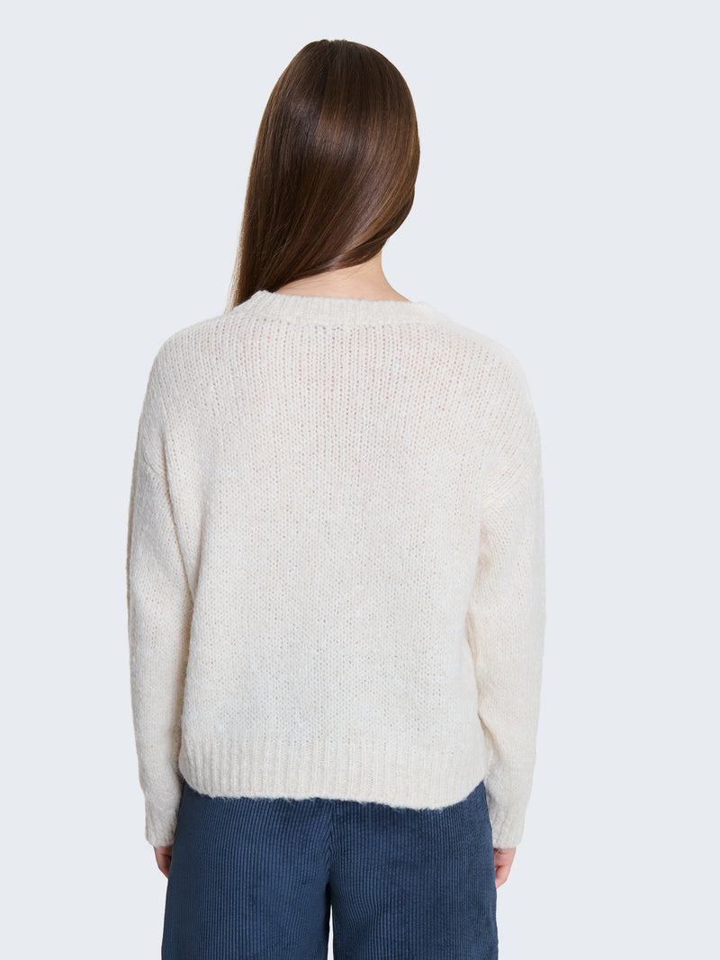 Maglione intrecciato con cuori