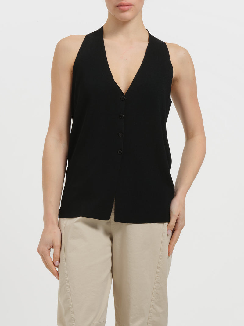 Top in maglia con bottoncini