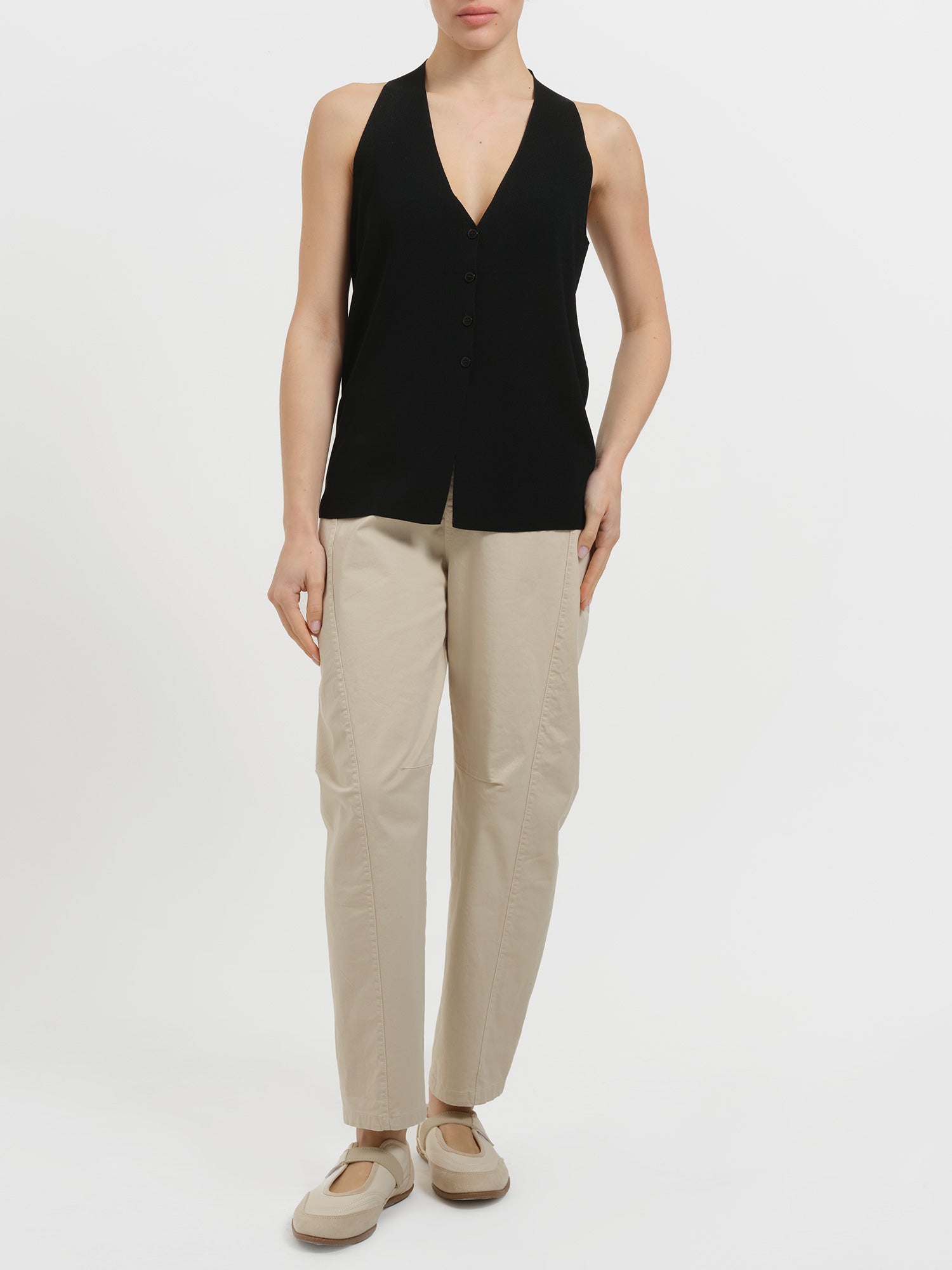 Top in maglia con bottoncini