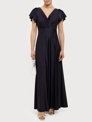 Long dress with flounce sleeves