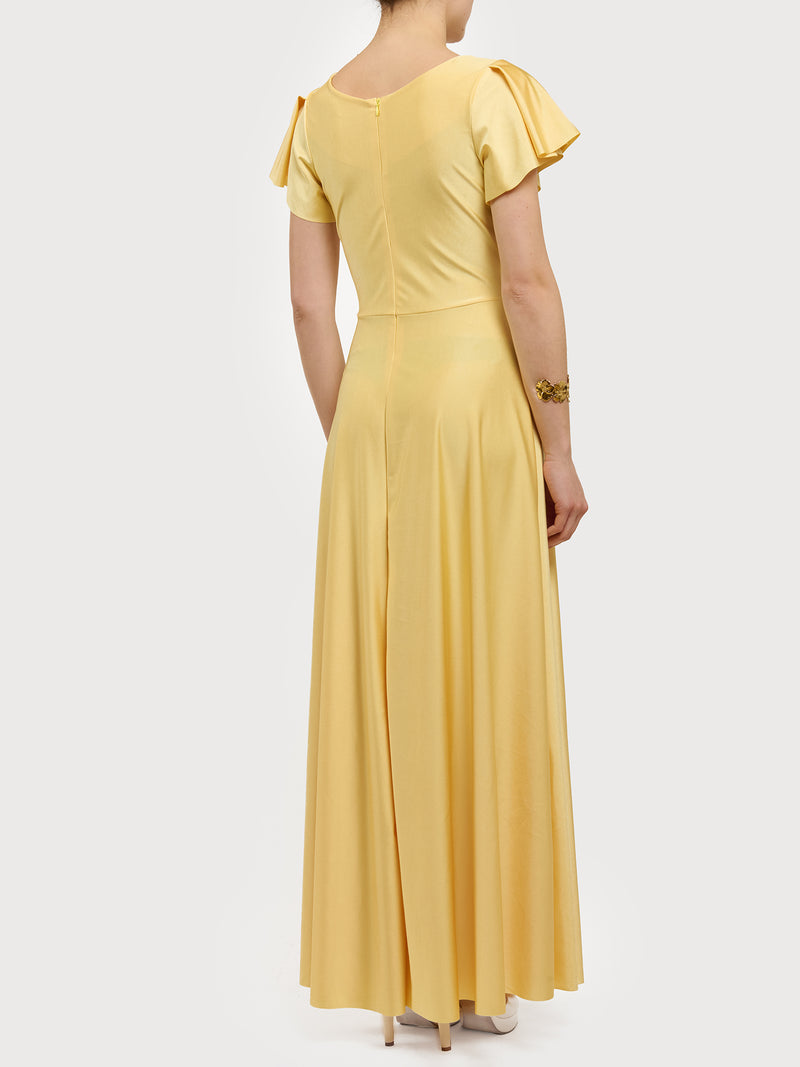 Abito lungo con maniche volant