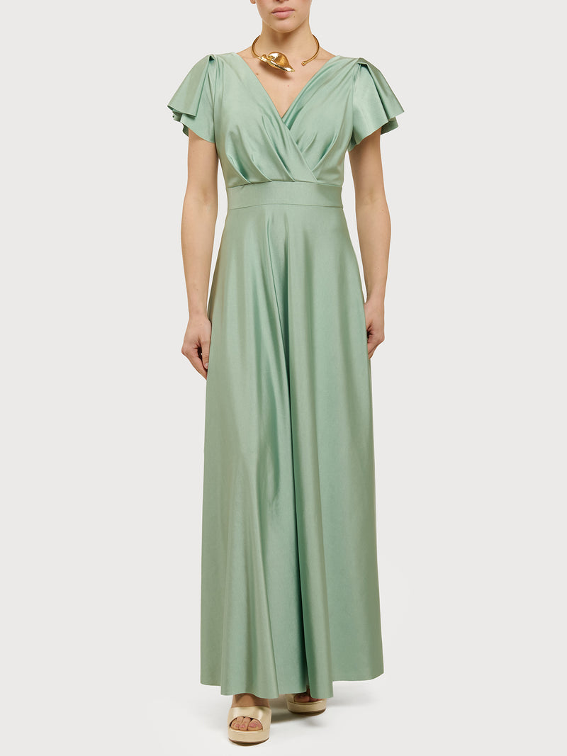 Abito lungo con maniche volant