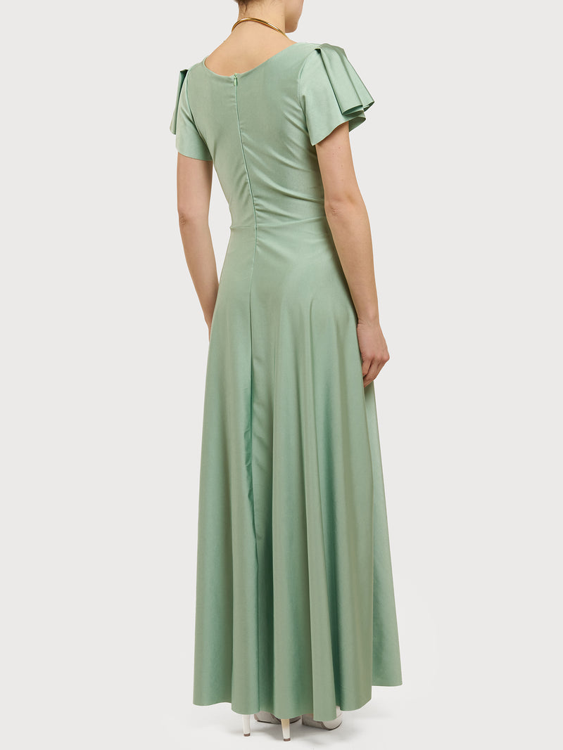 Abito lungo con maniche volant