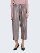 Cotton trousers with vertical stripes