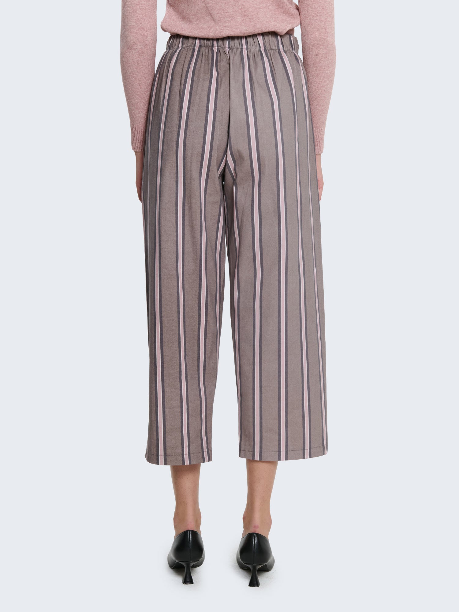 Cotton trousers with vertical stripes