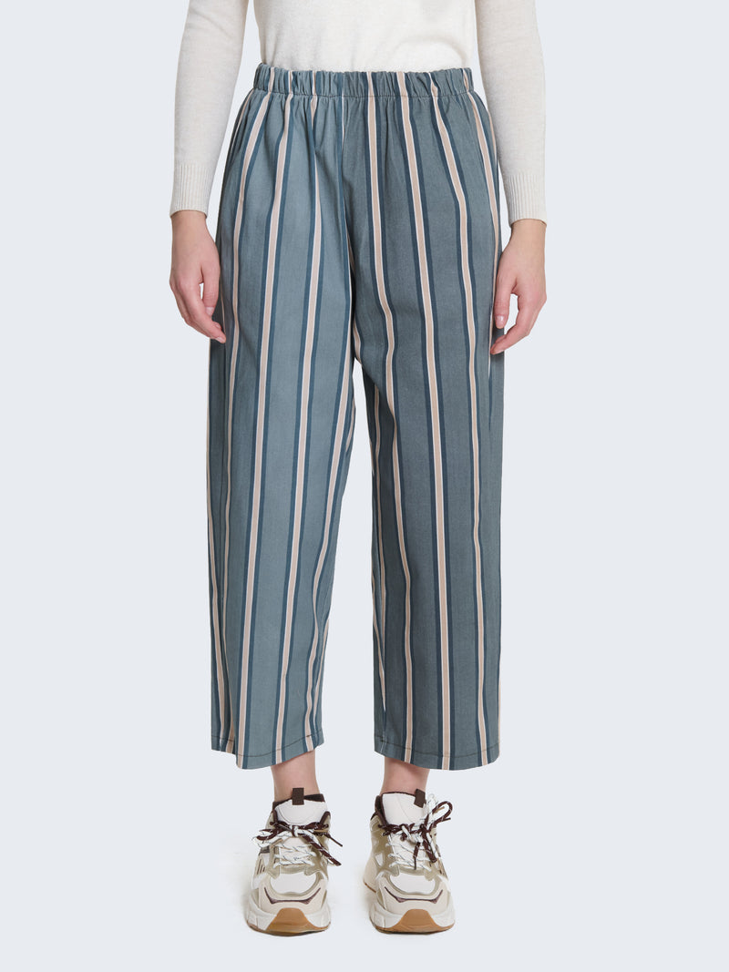 Pantaloni in cotone con righe verticali