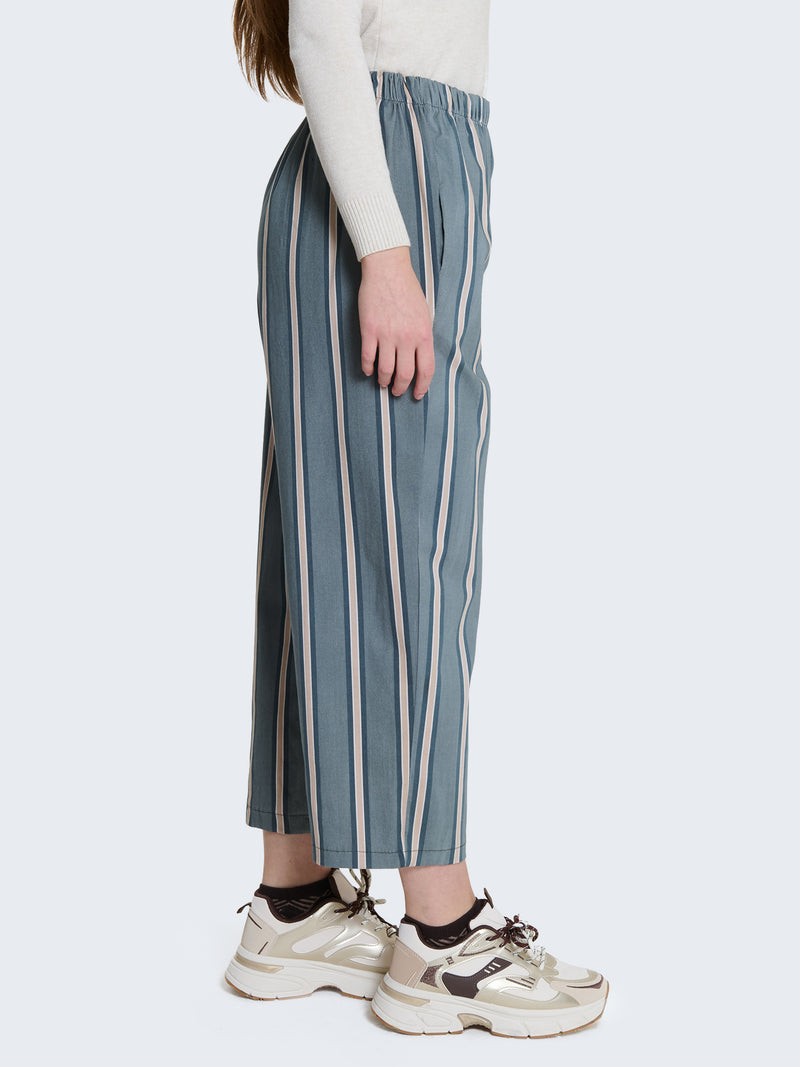 Pantaloni in cotone con righe verticali