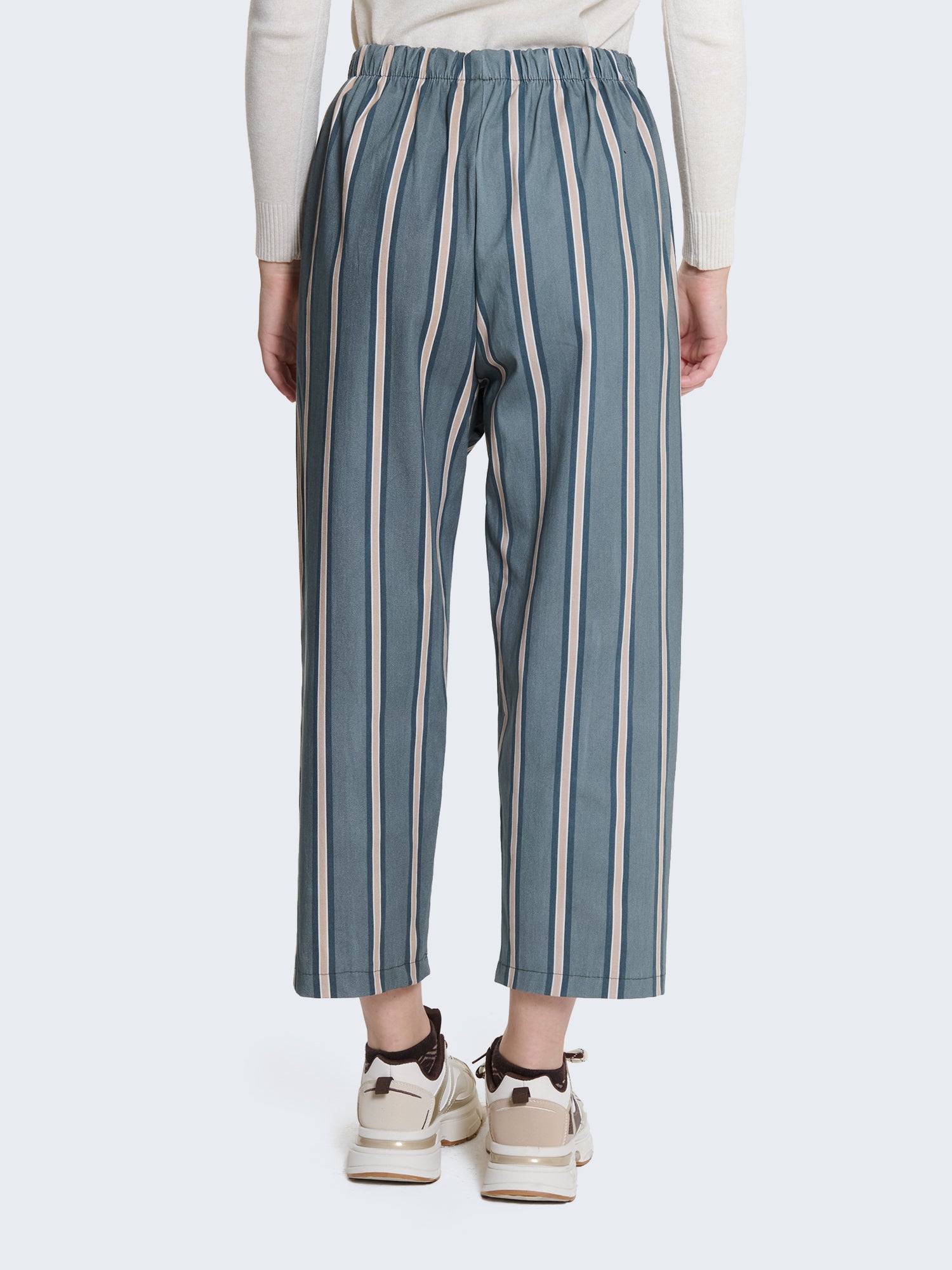 Pantaloni in cotone con righe verticali