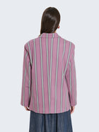 Blazer in cotone con righe verticali