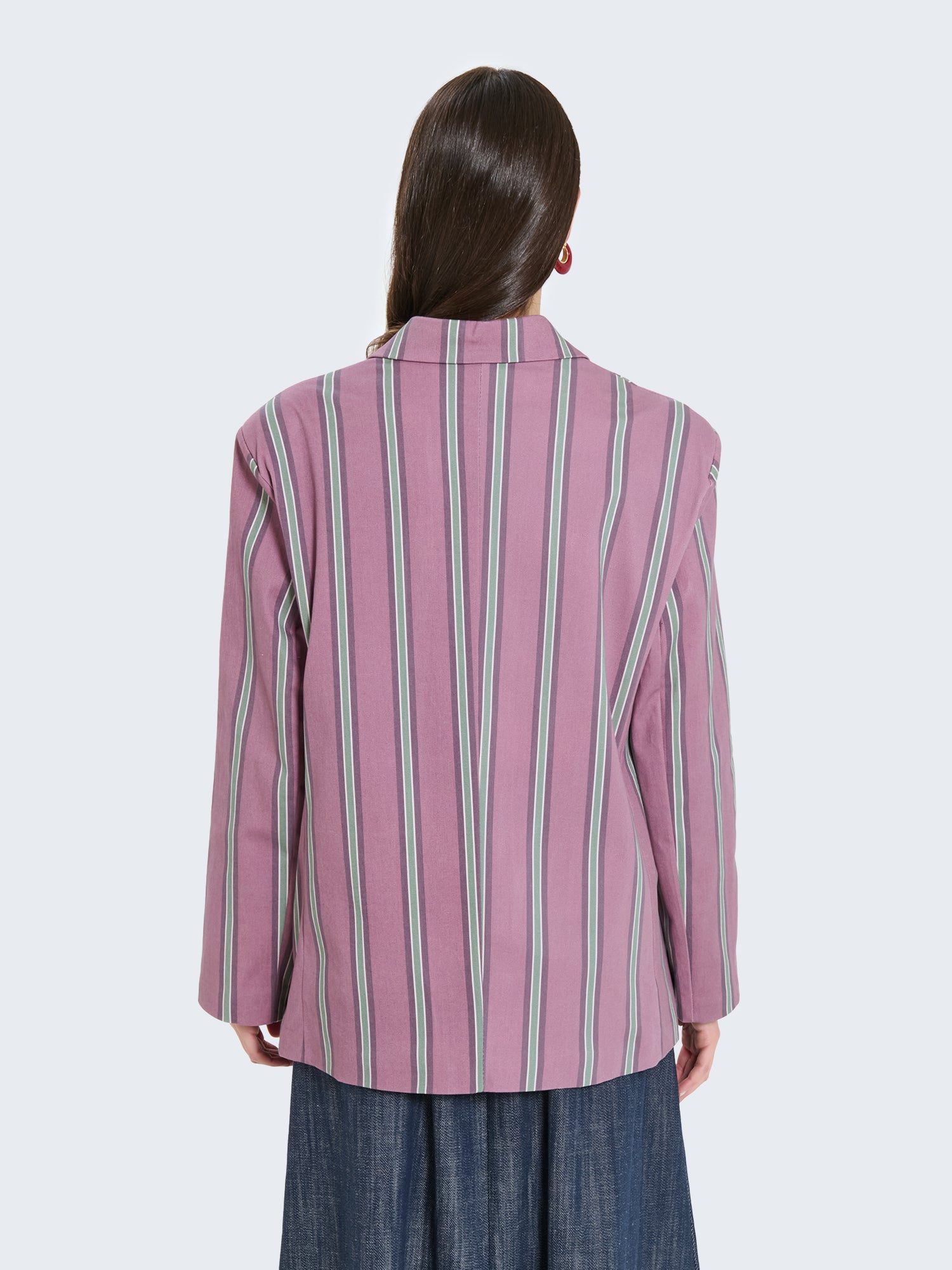 Blazer in cotone con righe verticali