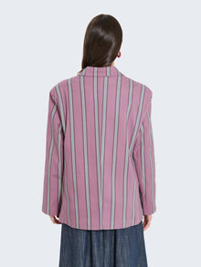 Blazer in cotone con righe verticali