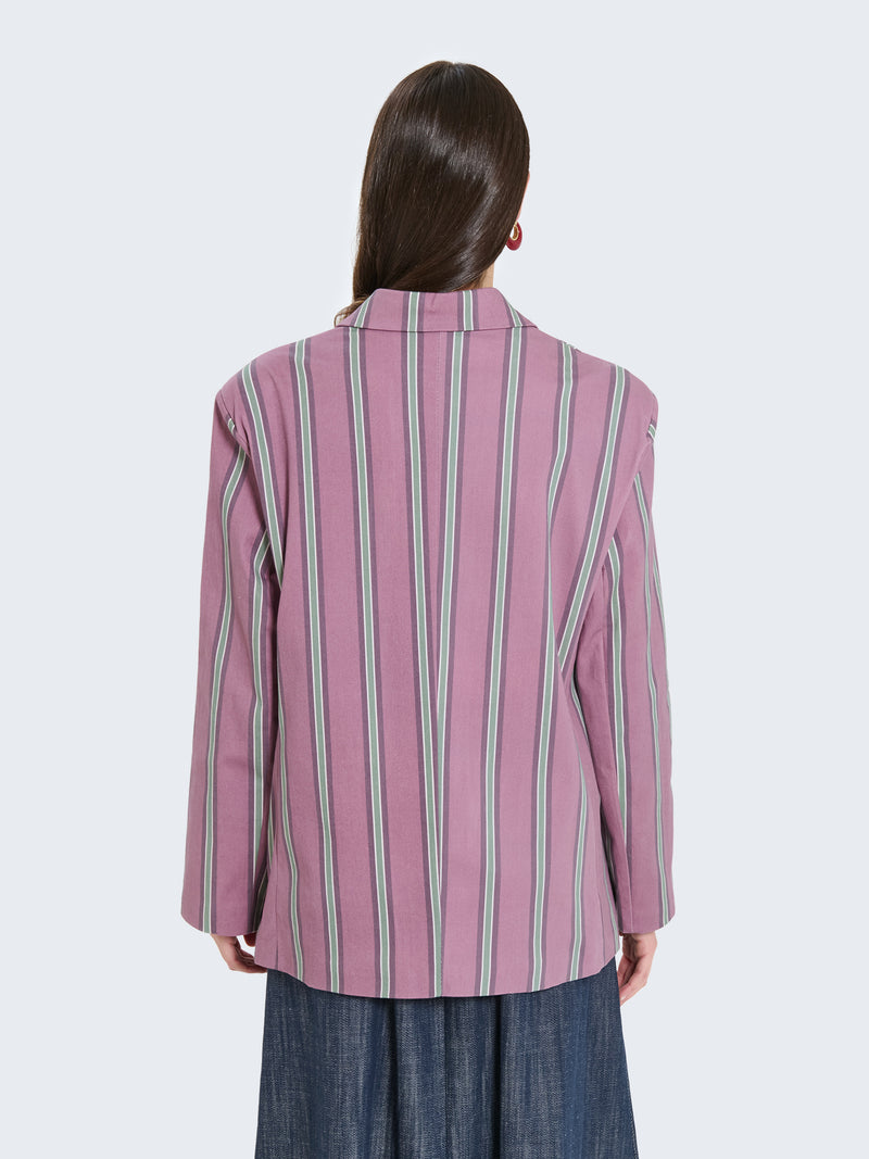 Blazer in cotone con righe verticali