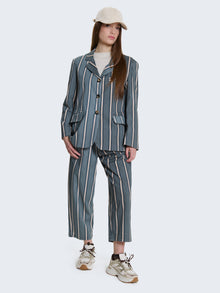 Blazer in cotone con righe verticali