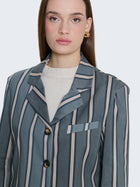 Blazer in cotone con righe verticali