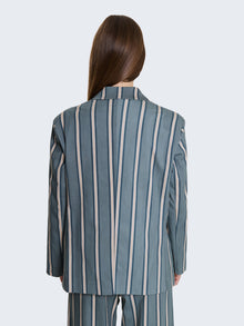 Blazer in cotone con righe verticali