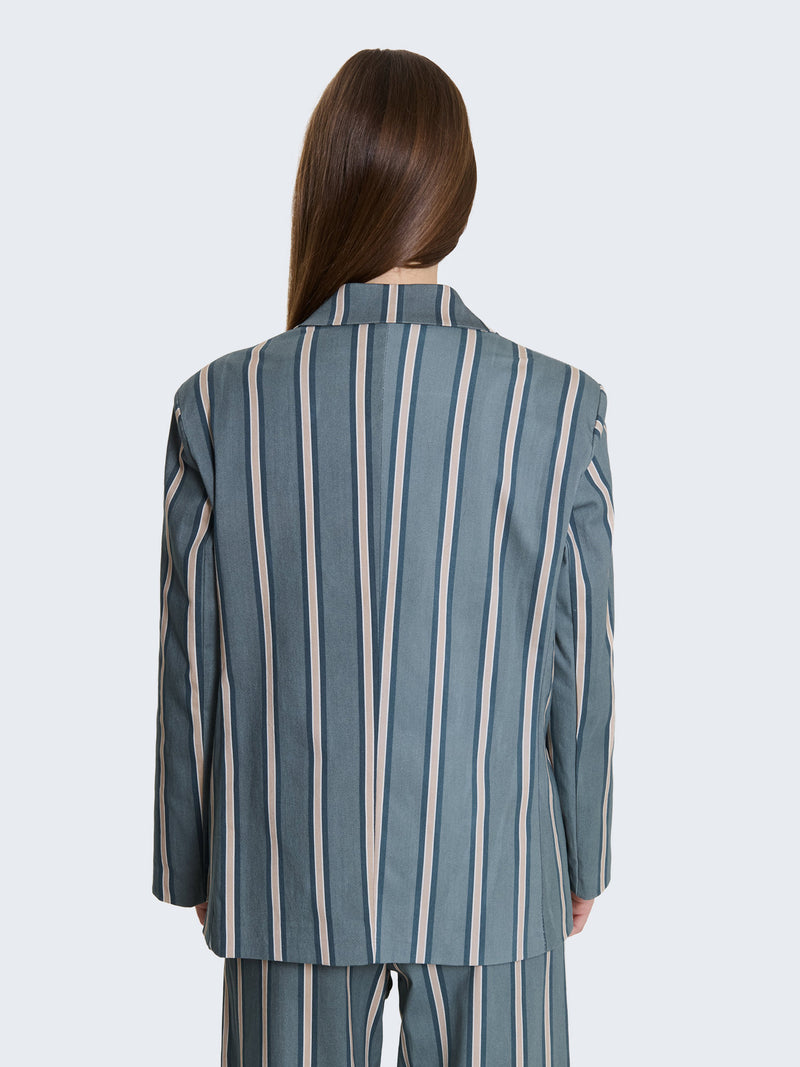 Blazer in cotone con righe verticali