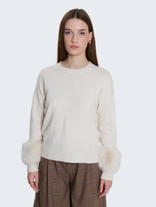 Maglia con inserti in pelliccia