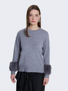 Maglia con inserti in pelliccia