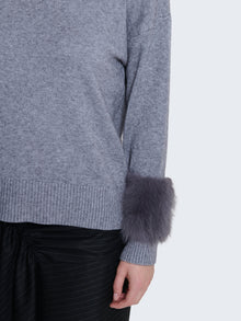 Maglia con inserti in pelliccia