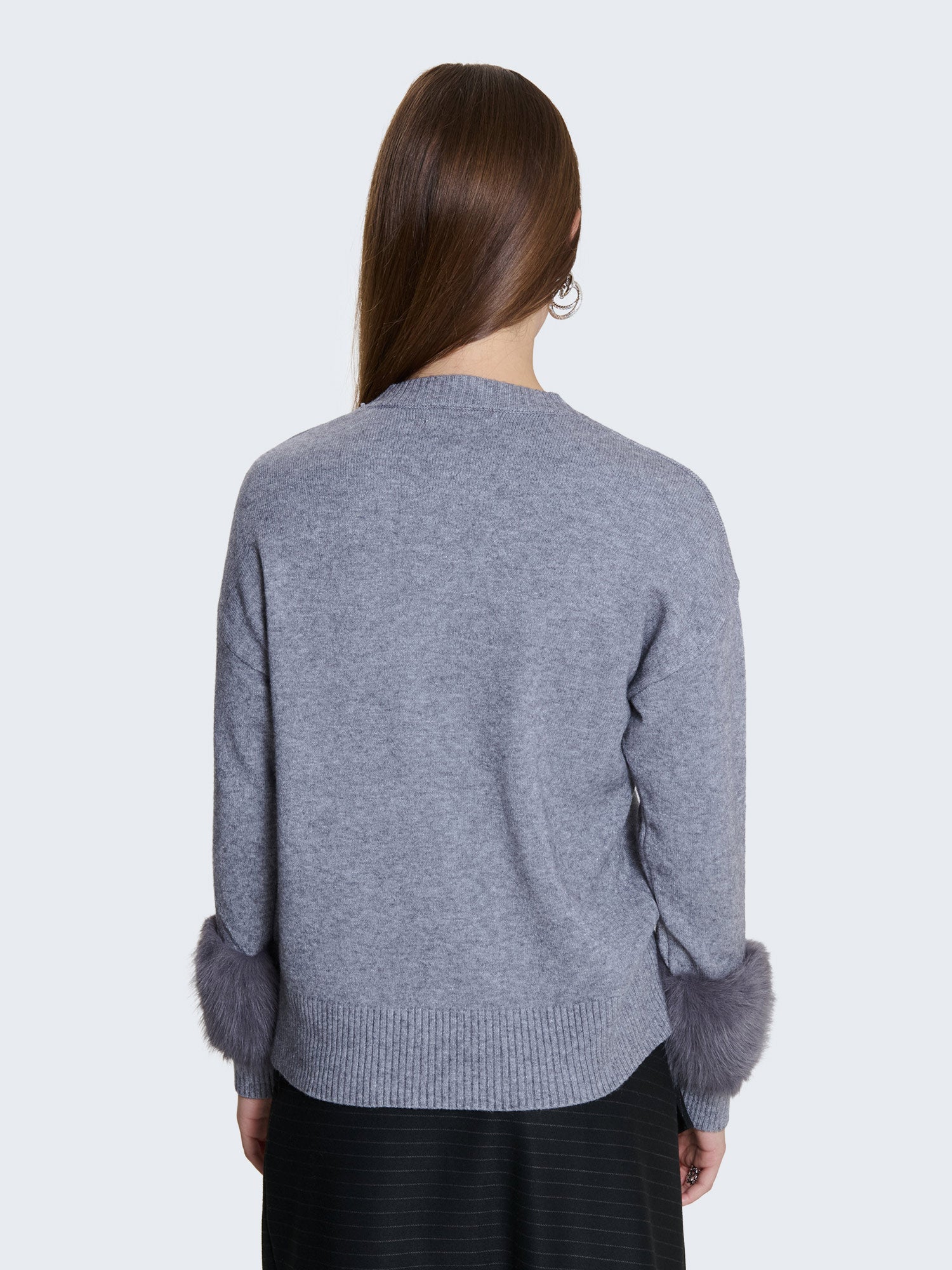 Maglia con inserti in pelliccia