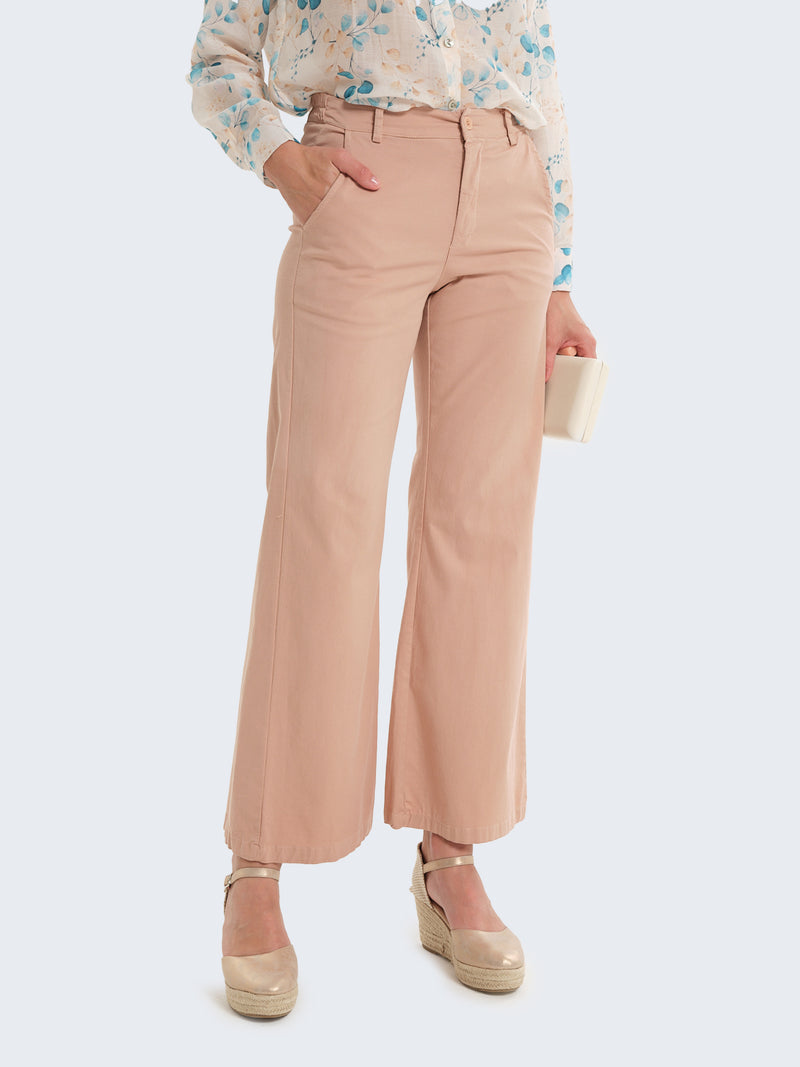 Pantaloni flare in cotone