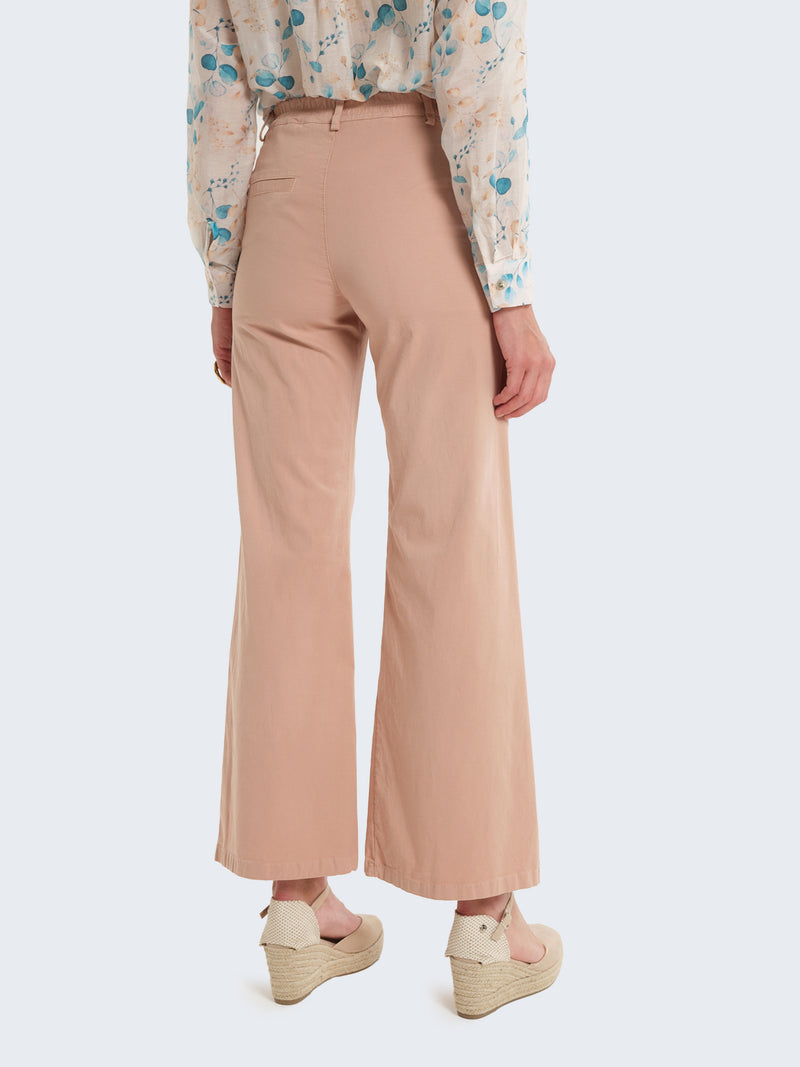 Pantaloni flare in cotone