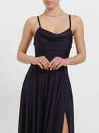 Abito lungo con drappeggio