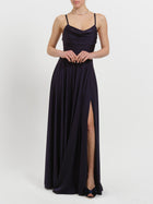Abito lungo con drappeggio