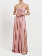 Abito lungo con drappeggio