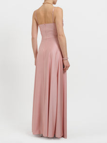 Abito lungo con drappeggio