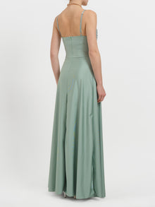 Abito lungo con drappeggio