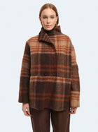 Cappotto corto in lanacotta con sciarpa