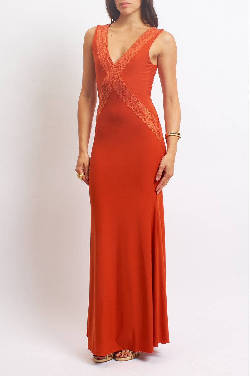 Abito con scollo a V in pizzo