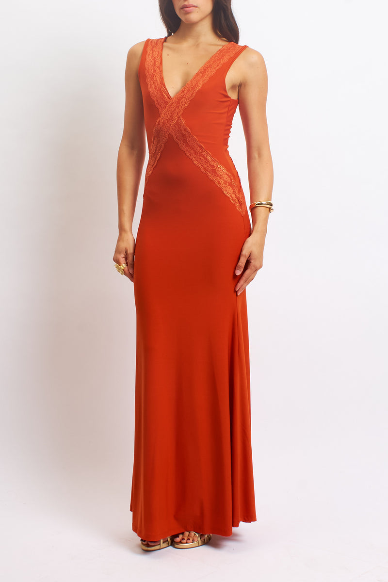 Abito con scollo a V in pizzo