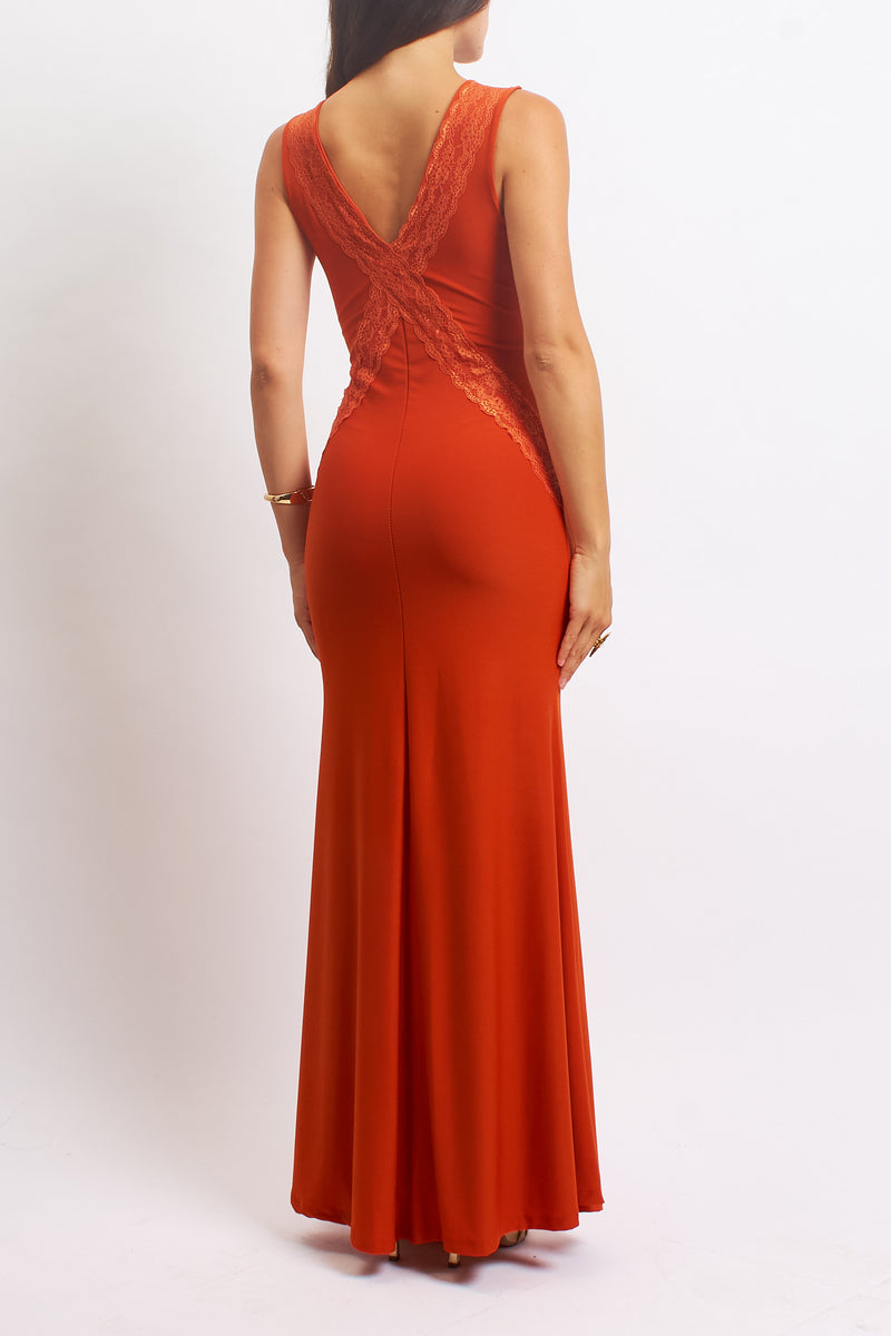 Abito con scollo a V in pizzo