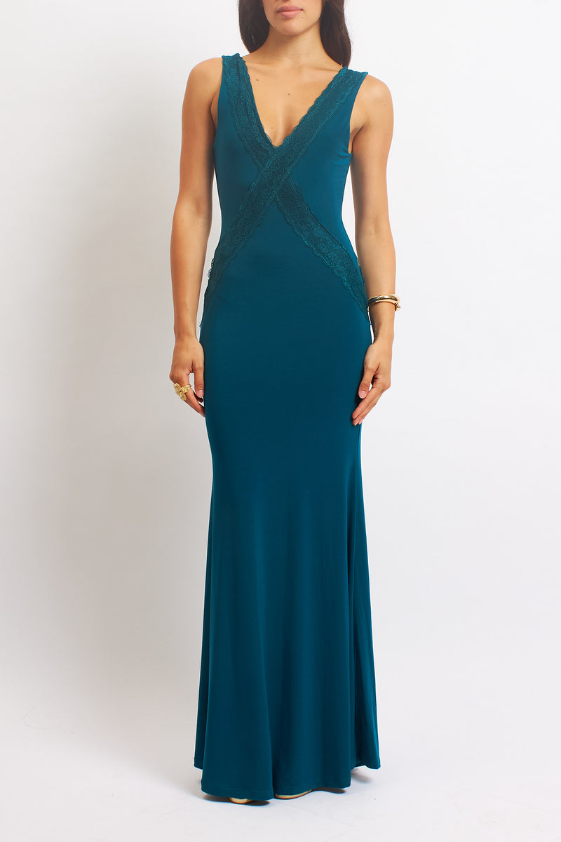 Abito con scollo a V in pizzo