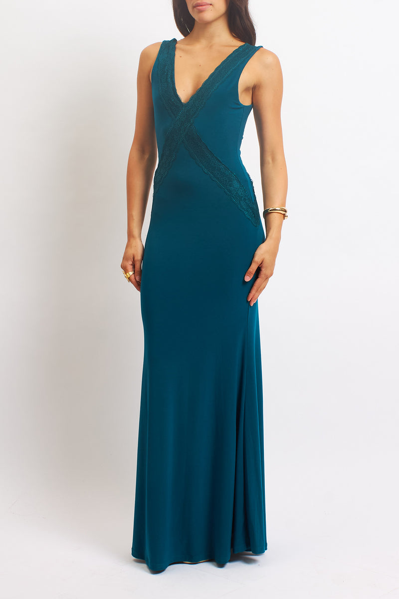 Abito con scollo a V in pizzo