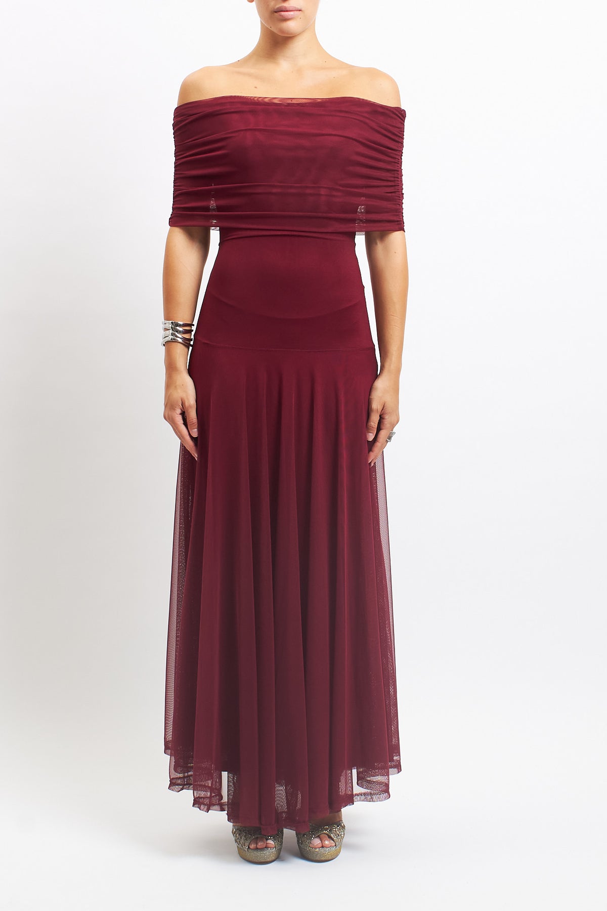 Abito in tulle con drappeggio