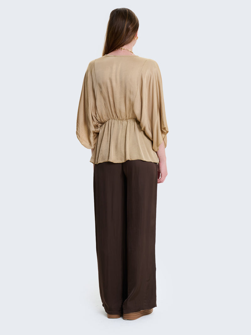 Blusa in raso con incrocio